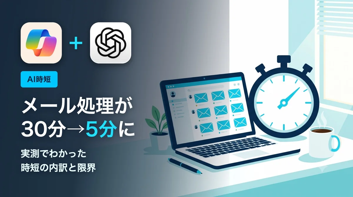 AIでメール処理が30分→5分に｜実測でわかった時短の内訳と限界