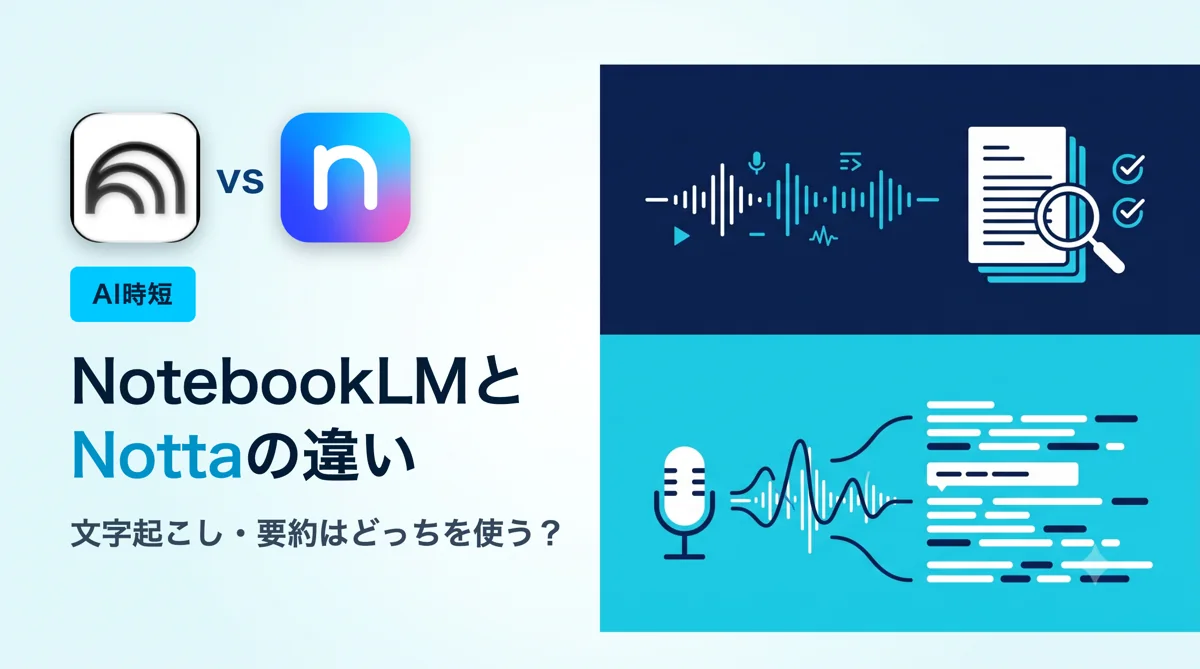 NotebookLMとNottaの違い｜文字起こし・要約はどっちを使う？